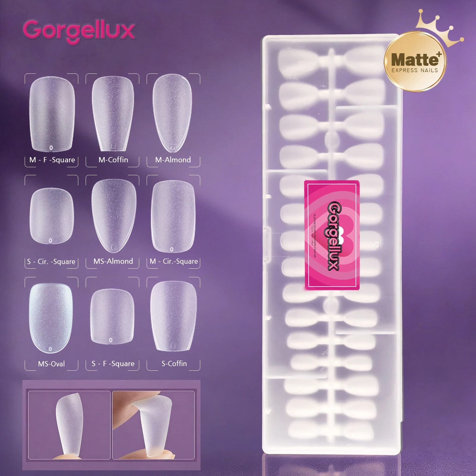 Gorgellux Nailpop Easy Apply Press On Nails Durable Break Resistant Matte Artificial Nails Home Manicure Multi Shape Home 240pcs
Gorgellux Nailpop Easy Apply Press On Nails Durable Break Resistant Matte Artificial Nails Home Manicure Multi Shape Home 240pcs