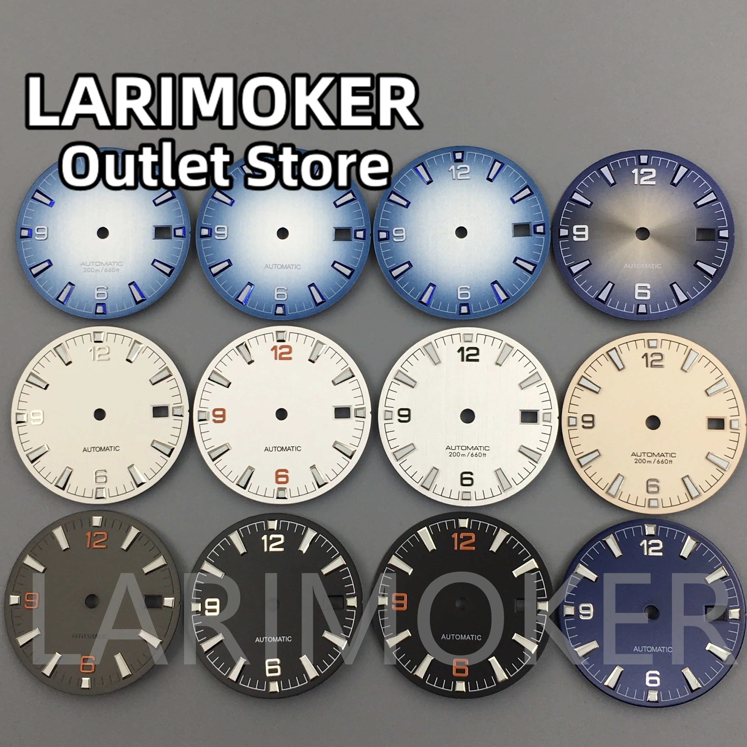 LARIMOKER 31 мм синий черный белый серый циферблат зеленый светящийся подходит для часов NH35
LARIMOKER 31 мм синий черный белый серый циферблат зеленый светящийся подходит для часов NH35