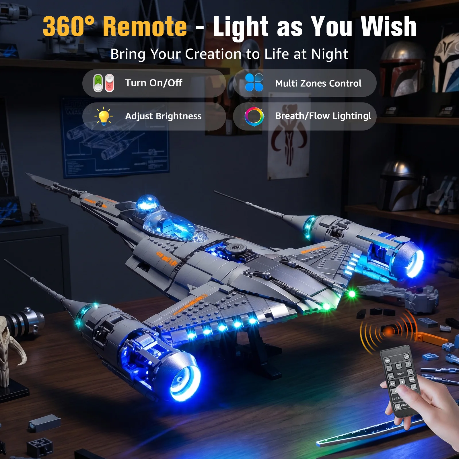 BrickSoul Led Light Kit Suitable for Lego The Mandalorian's N-1 Starfighter 75442 Model Not Included Building Blocks
BrickSoul Led Light Kit Suitable for Lego The Mandalorian's N-1 Starfighter 75442 Model Not Included Building Blocks
