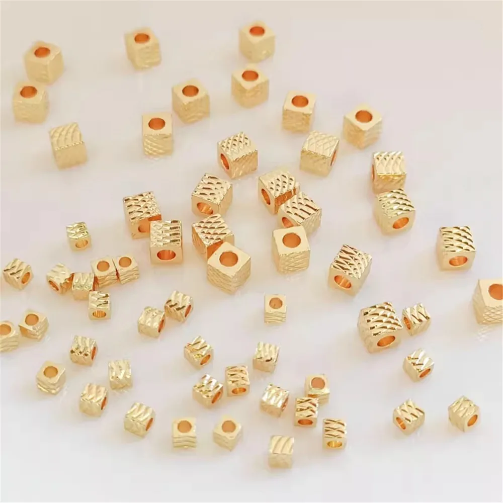 Accessories 14K Gold-plated Cut Square Beads Straight Hole Spacer Loose Beads String Beads DIY Handcrafted Jewelry Accessories
Accessories 14K Gold-plated Cut Square Beads Straight Hole Spacer Loose Beads String Beads DIY Handcrafted Jewelry Accessories