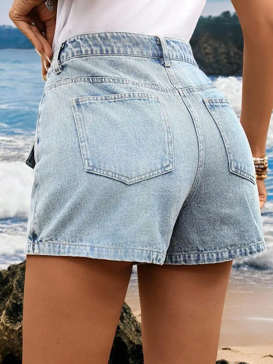High Waist Button Fly Denim Shorts For Women
High Waist Button Fly Denim Shorts For Women