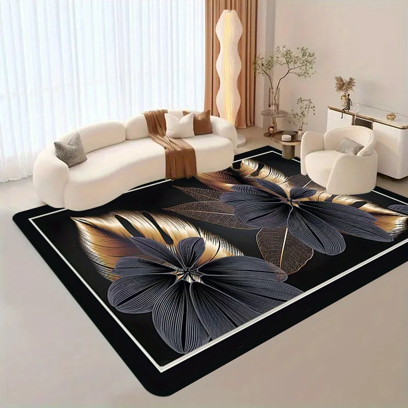 Glam Black Gold Floral Runner Rug, Soft Flannel Non-Slip Long Floor Mat for Hallway Kitchen, Luxury Decor Carpet
Glam Black Gold Floral Runner Rug, Soft Flannel Non-Slip Long Floor Mat for Hallway Kitchen, Luxury Decor Carpet