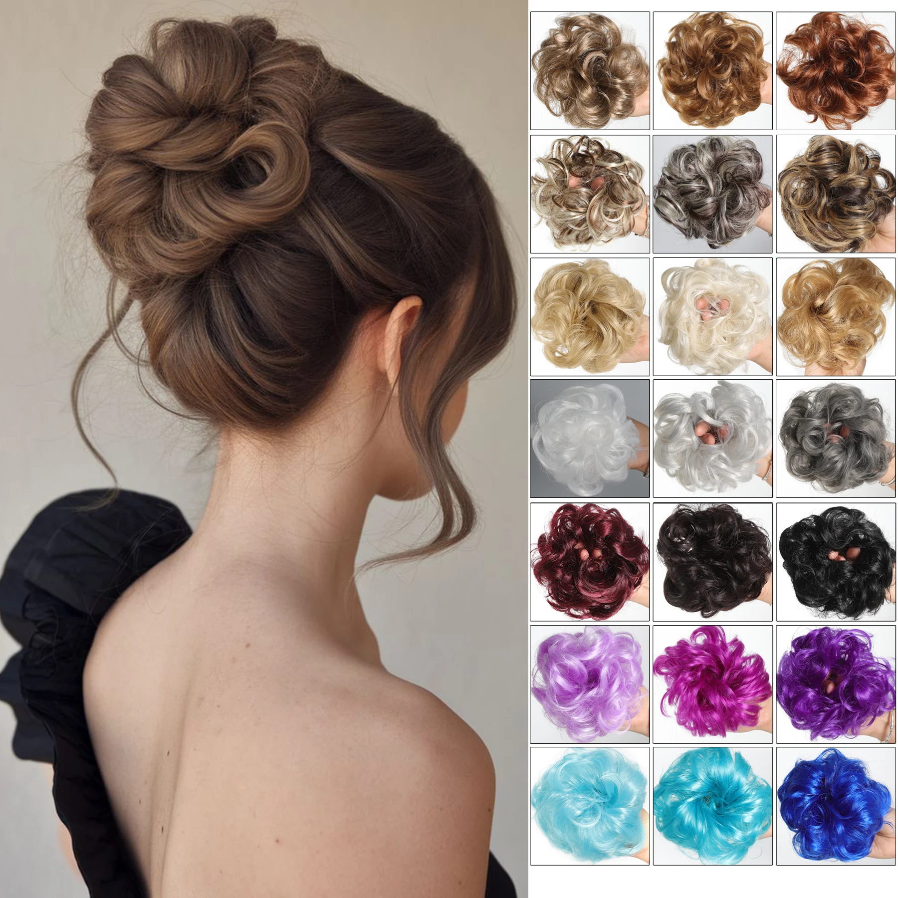 DOLLARUP Synthetic Messy Bun Chignon Donut Gary Brown Color Hair Bun Pad Elastic Hair Rope Rubber Band Hair Extensions
DOLLARUP Synthetic Messy Bun Chignon Donut Gary Brown Color Hair Bun Pad Elastic Hair Rope Rubber Band Hair Extensions