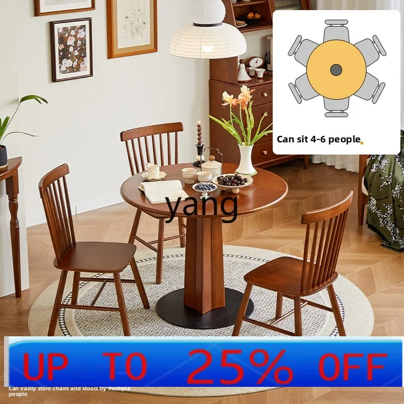 LHH retro solid wood round dining table restaurant household small apartment dining table simple table
LHH retro solid wood round dining table restaurant household small apartment dining table simple table