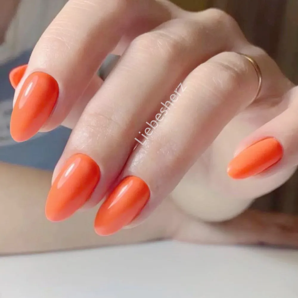 24Pcs Shiny Orange Short Stiletto False Nails With Jelly Glue Artificial Press On Fake Nails Full Cover Finger Tip Manicure Tool
24Pcs Shiny Orange Short Stiletto False Nails With Jelly Glue Artificial Press On Fake Nails Full Cover Finger Tip Manicure Tool