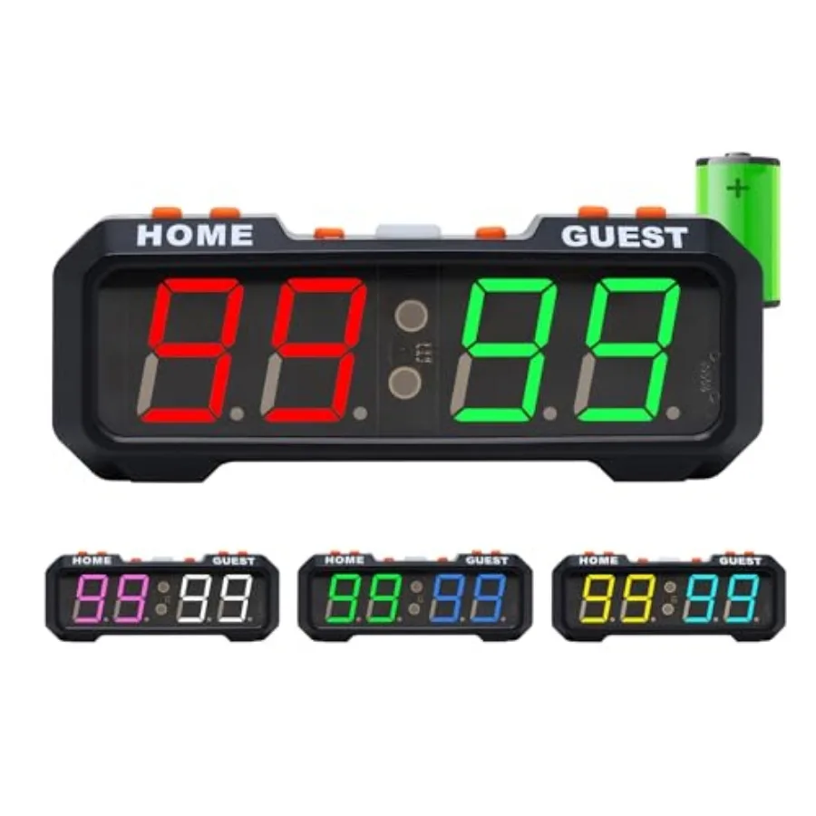 Digital Scoreboard with 7 Color Change Portable Electronic Scoreboard with Battery Powered Portable Score Keeper with Buzzer fo
Digital Scoreboard with 7 Color Change Portable Electronic Scoreboard with Battery Powered Portable Score Keeper with Buzzer fo