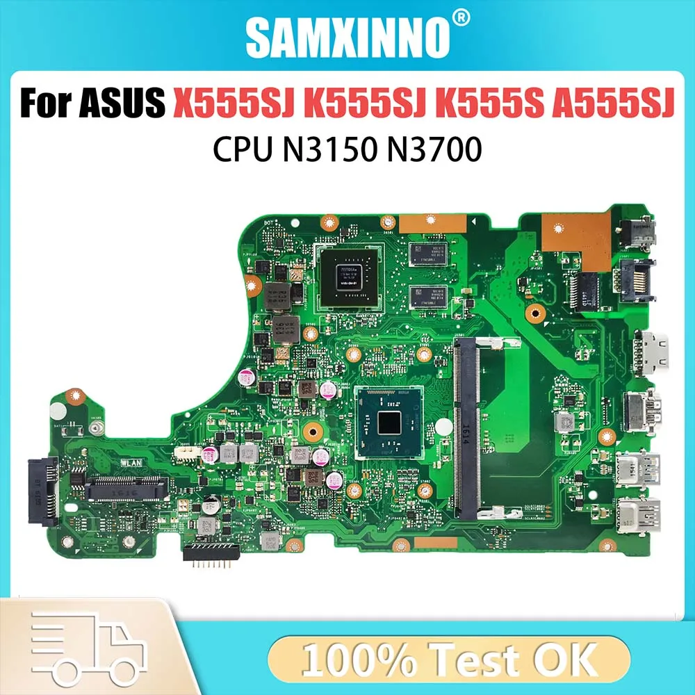 Материнская плата для ноутбука ASUS X555SJ K555SJ A555SJ K555S, материнская плата для ноутбука, процессор N3150 N3700, графический процессор GT920M DDR3, 100% протестированная работа
Материнская плата для ноутбука ASUS X555SJ K555SJ A555SJ K555S, материнская плата для ноутбука, процессор N3150 N3700, графический процессор GT920M DDR3, 100% протестированная работа