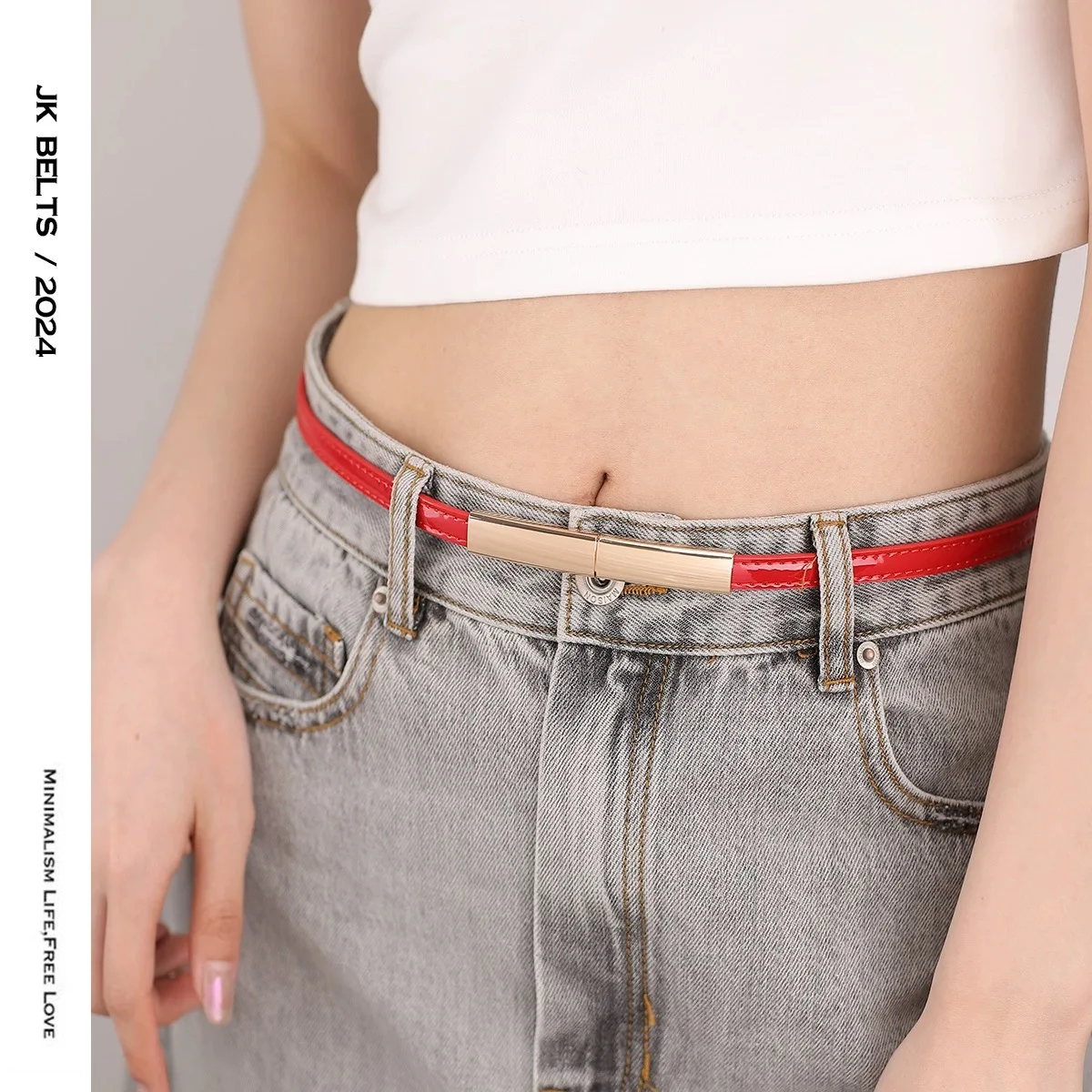 Korean Trend Women's Thin Belt Fashion candy color Leather Adjustable Belt Gold Buckle For Dress Jeans Decorative Lady Girdle
Korean Trend Women's Thin Belt Fashion candy color Leather Adjustable Belt Gold Buckle For Dress Jeans Decorative Lady Girdle