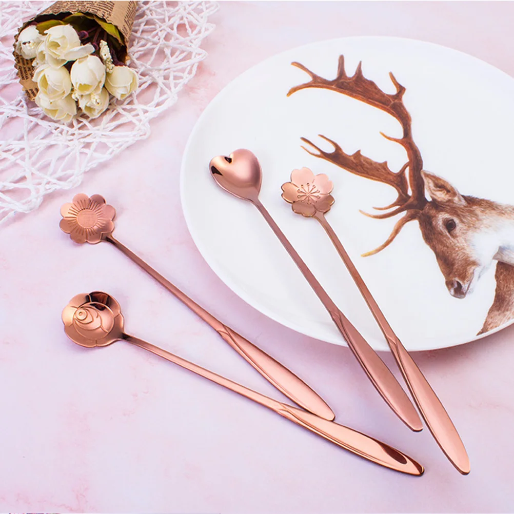 3Pcs Stainless Steel Flower Petal Spoons Long Handle Heart Design Stirring Spoons for Coffee Milk Tea Cocktail Dessert Honey
3Pcs Stainless Steel Flower Petal Spoons Long Handle Heart Design Stirring Spoons for Coffee Milk Tea Cocktail Dessert Honey