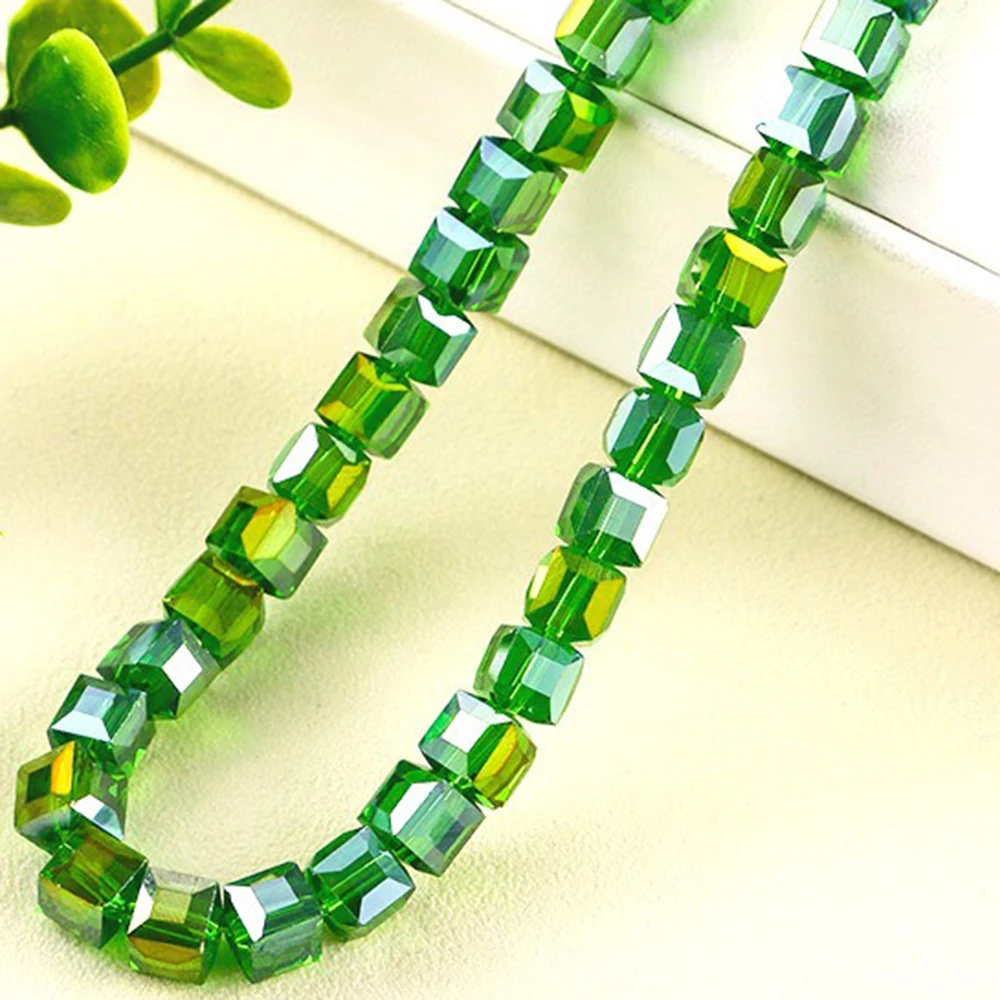 4 6 8mm Square Faceted Glass Green Clear Bead Strands Cubic Crystal Style Cube Beads for Jewelry Accessories DIY Bracelet XCF12
4 6 8mm Square Faceted Glass Green Clear Bead Strands Cubic Crystal Style Cube Beads for Jewelry Accessories DIY Bracelet XCF12