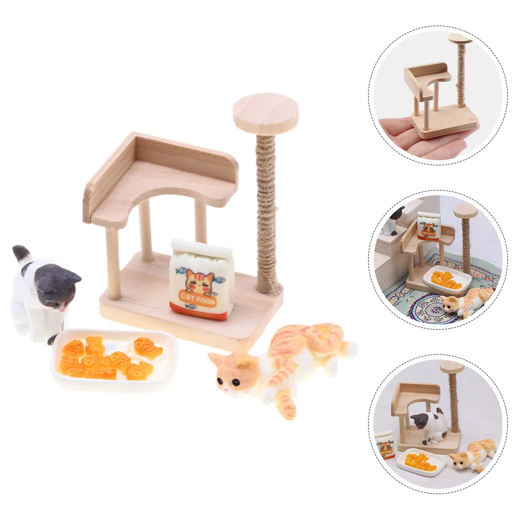 Cat Climbing Frame Kitten Toys Miniature Tower House Model Props Figurine Wooden Furniture Decoration Micro-landscape
Cat Climbing Frame Kitten Toys Miniature Tower House Model Props Figurine Wooden Furniture Decoration Micro-landscape