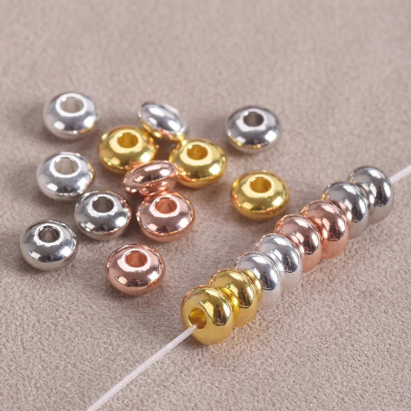 50pcs Rondelle Shape 5mm 6mm Gold/Silver Color Brass Copper Alloy Metal Loose Spacer Beads For Jewelry Making DIY Findings 
50pcs Rondelle Shape 5mm 6mm Gold/Silver Color Brass Copper Alloy Metal Loose Spacer Beads For Jewelry Making DIY Findings