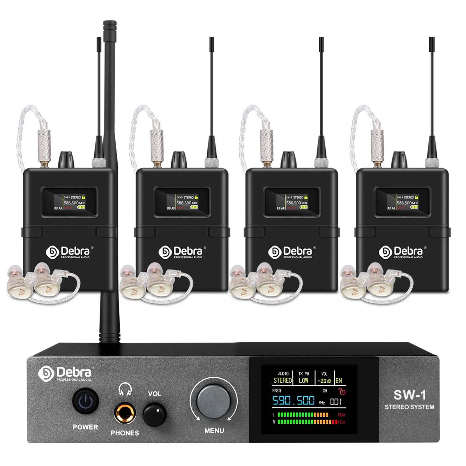 SW-1 Professional UHF IEM Wireless System 120 Meters Range In-Ear Monitor Noise Cancelling Feature for Band Members Stage
SW-1 Professional UHF IEM Wireless System 120 Meters Range In-Ear Monitor Noise Cancelling Feature for Band Members Stage