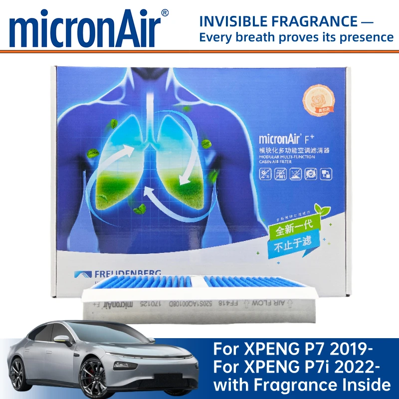For XPENG P7 2019- XPENG P7i 2022- micronAir Cabin Filter FF418 Car Fragrance Inside
For XPENG P7 2019- XPENG P7i 2022- micronAir Cabin Filter FF418 Car Fragrance Inside