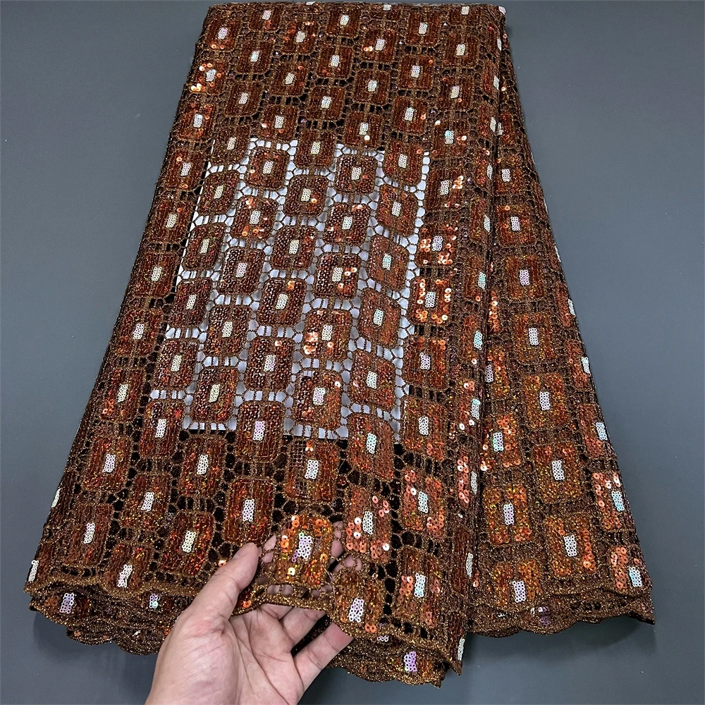 2023 High Quality African Nigerian Tulle Lace Fabric Cotton Wedding Party Dress Sequins For Sewing 5Yards Water Soluble hz1260
2023 High Quality African Nigerian Tulle Lace Fabric Cotton Wedding Party Dress Sequins For Sewing 5Yards Water Soluble hz1260