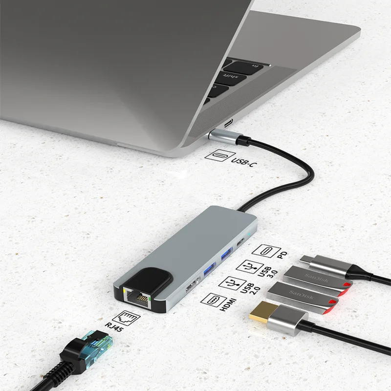 Basix 5 In 1 Type C USB 3.0 Hub 5Gbps 4k30hz Hd-mi-Compatible PD 100W Support HDMI+VGA Usb Splitter Support Macbook Air Pro
Basix 5 In 1 Type C USB 3.0 Hub 5Gbps 4k30hz Hd-mi-Compatible PD 100W Support HDMI+VGA Usb Splitter Support Macbook Air Pro