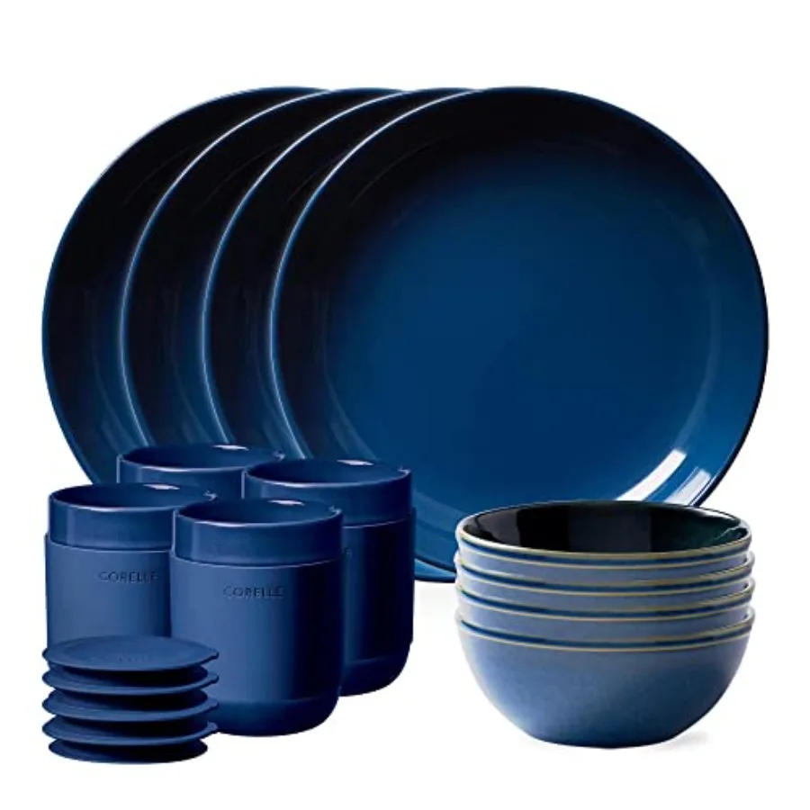 Stoneware Dinnerware Set Handmade Reactive and Solid Glazed Ceramic Plates and Bowls Modern Rustic Style Round Dishes Service f
Stoneware Dinnerware Set Handmade Reactive and Solid Glazed Ceramic Plates and Bowls Modern Rustic Style Round Dishes Service f
