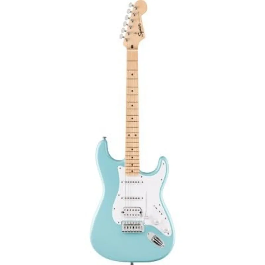 Sonic Stratocaster HSS Electric Guitar for rock and metal players, alder body with maple neck, tropical turquoise finish, enhan
Sonic Stratocaster HSS Electric Guitar for rock and metal players, alder body with maple neck, tropical turquoise finish, enhan