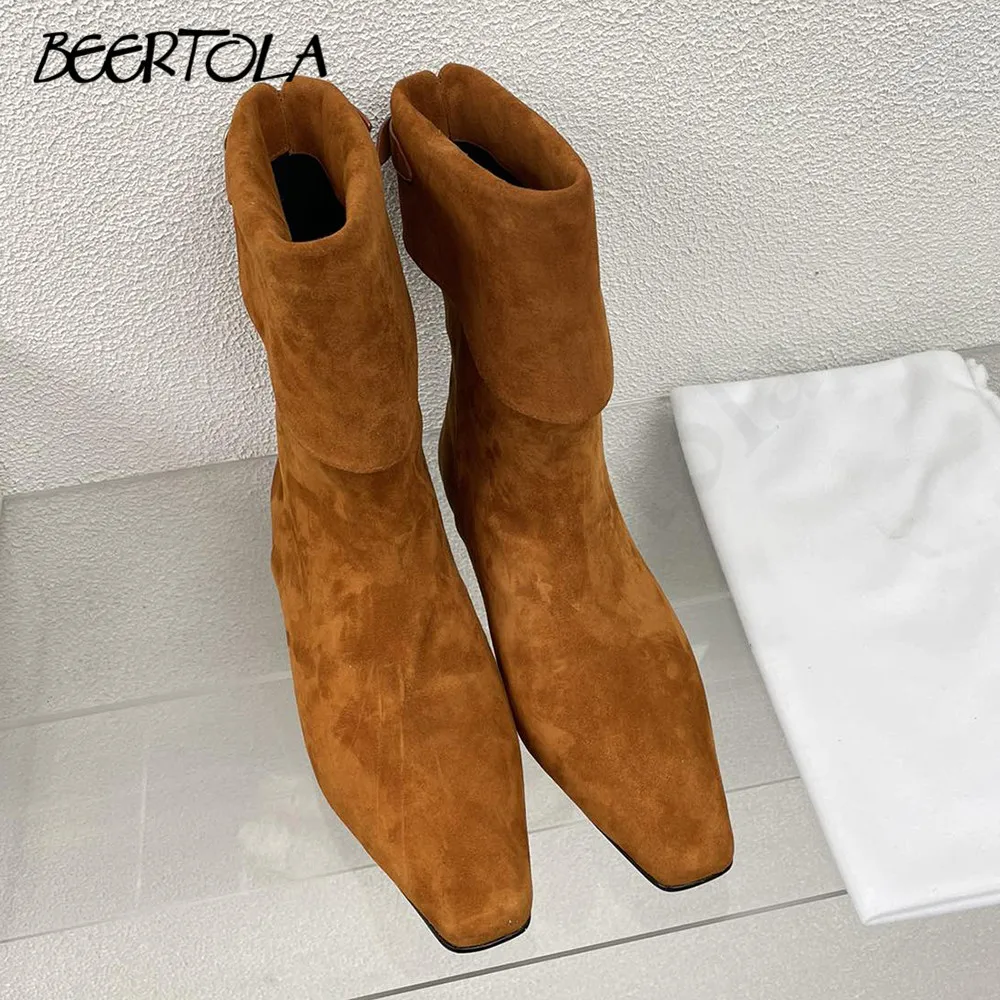 Women's Suede Square Toe Ankle Boots Pull On Belt Buckle Casual Ankle Boots Fashion Designer Comfortable Everyday Women Boots
Women's Suede Square Toe Ankle Boots Pull On Belt Buckle Casual Ankle Boots Fashion Designer Comfortable Everyday Women Boots