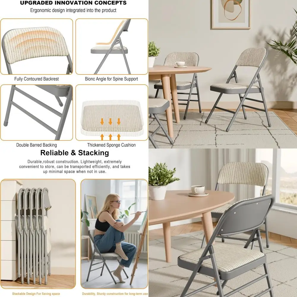 24 Pack olding Chairs abric Dining Chair Set with Padded Cushion and Back, Indoor Outdoor oldable Seat with Steel e or Home Oice
24 Pack olding Chairs abric Dining Chair Set with Padded Cushion and Back, Indoor Outdoor oldable Seat with Steel e or Home Oice