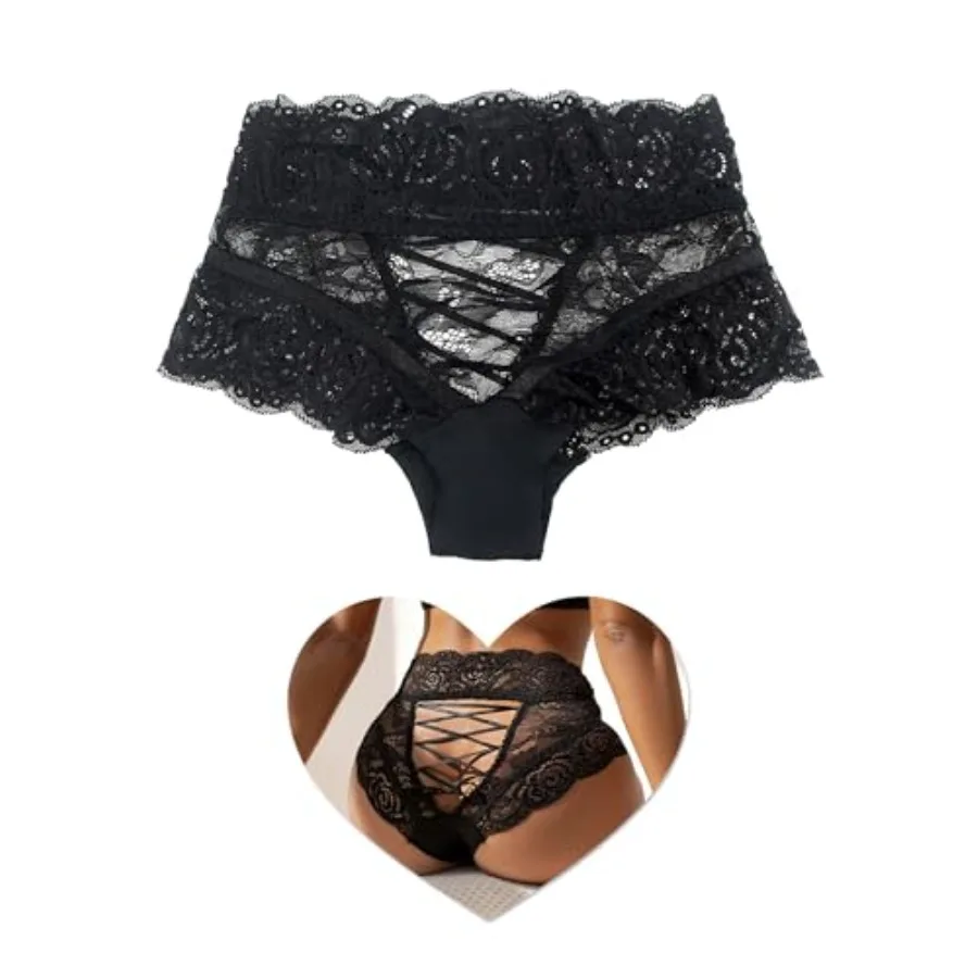 ohyeahlady Women's High Waisted Lace Panties Sexy 3D Floral Mesh Underwear Plus Size Hollow Out Criss-Cross Strappy Briefs
ohyeahlady Women's High Waisted Lace Panties Sexy 3D Floral Mesh Underwear Plus Size Hollow Out Criss-Cross Strappy Briefs