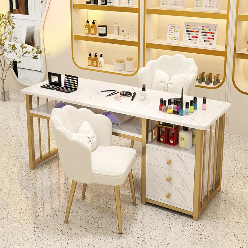 Nail Shop Beauty Salon Nail Desk Chair Set Light Luxury Custom Dimension Marble Manicure Table with Storage Cabinet
Nail Shop Beauty Salon Nail Desk Chair Set Light Luxury Custom Dimension Marble Manicure Table with Storage Cabinet