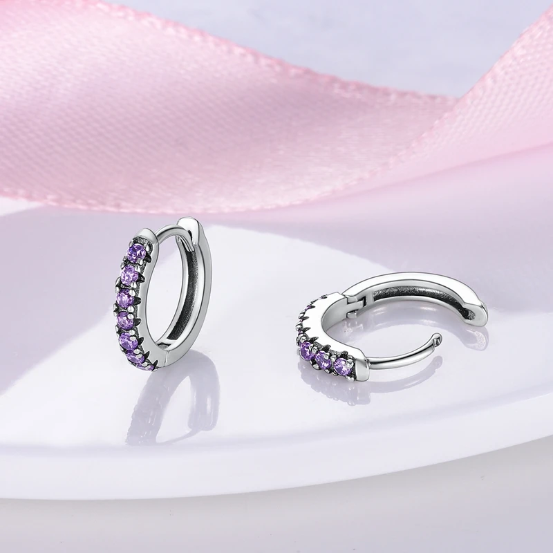 925 Sterling Silver Earrings Women Sparkling Purple Zirconium Hoop Earring For Anniversary Wedding Jewelry Gifts
925 Sterling Silver Earrings Women Sparkling Purple Zirconium Hoop Earring For Anniversary Wedding Jewelry Gifts