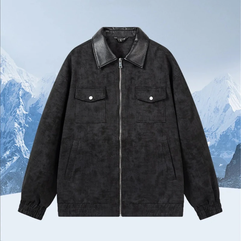 Американская замшевая куртка для мужчин, весенне-осеннее пальто с кожаным воротником, мужское пальто 2025 года, свободная удобная мужская винтажная куртка с лацканами
Американская замшевая куртка для мужчин, весенне-осеннее пальто с кожаным воротником, мужское пальто 2025 года, свободная удобная мужская винтажная куртка с лацканами