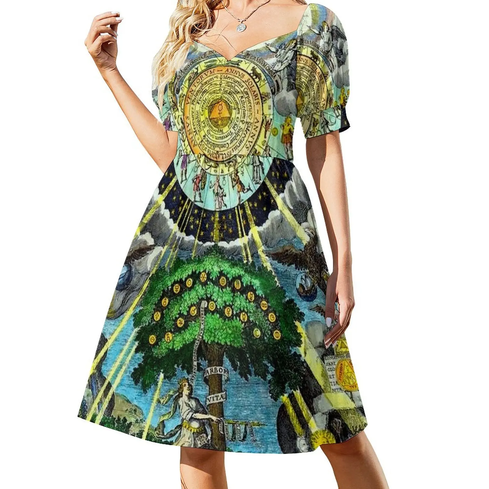 ALCHEMICAL HERMETRIC and MYSTICAL EMBLEMS PRINT Short-Sleeved Dress summer woman dress 2025 Long veiled dresses
ALCHEMICAL HERMETRIC and MYSTICAL EMBLEMS PRINT Short-Sleeved Dress summer woman dress 2025 Long veiled dresses