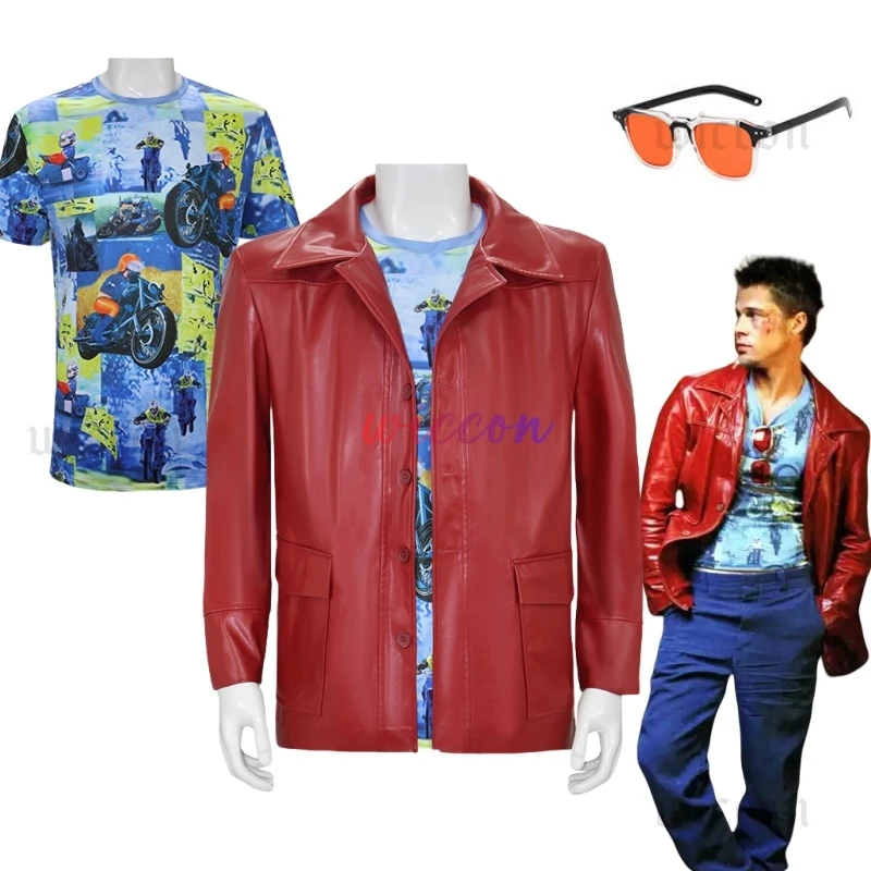 Fight Club Tyler Jacket Cosplay Costume Movie Durden Leather Coat with Shirt Glasses Halloween Carnival Party Suit Man Adults
Fight Club Tyler Jacket Cosplay Costume Movie Durden Leather Coat with Shirt Glasses Halloween Carnival Party Suit Man Adults