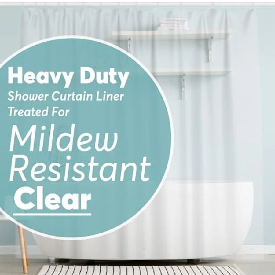 Shower Curtain 72 x 72 PEVA Heavy Duty Shower Curtain with Rustproof Metal Grommet and 3 Magnetic Weights Odor Free and Compati
Shower Curtain 72 x 72 PEVA Heavy Duty Shower Curtain with Rustproof Metal Grommet and 3 Magnetic Weights Odor Free and Compati