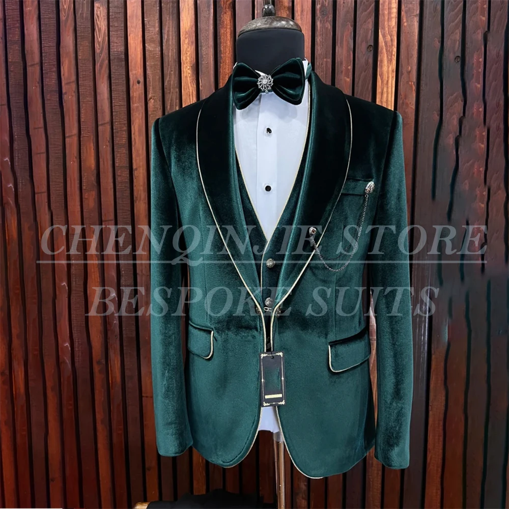 Luxury Velvet Suits for Men High Quality Wedding Single Breasted Shawl Lapel 3 Piece Jacket Pants Vest Full Sets Blazer
Luxury Velvet Suits for Men High Quality Wedding Single Breasted Shawl Lapel 3 Piece Jacket Pants Vest Full Sets Blazer