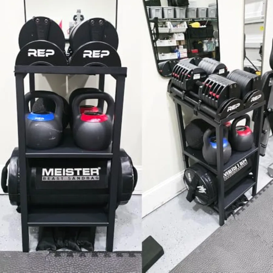 Black Heavy Duty Adjustable Dumbbell and Kettlebell Stand for Home Gym with Non-Slip Base Anti-Tip Safety Space-Saving Design S
Black Heavy Duty Adjustable Dumbbell and Kettlebell Stand for Home Gym with Non-Slip Base Anti-Tip Safety Space-Saving Design S