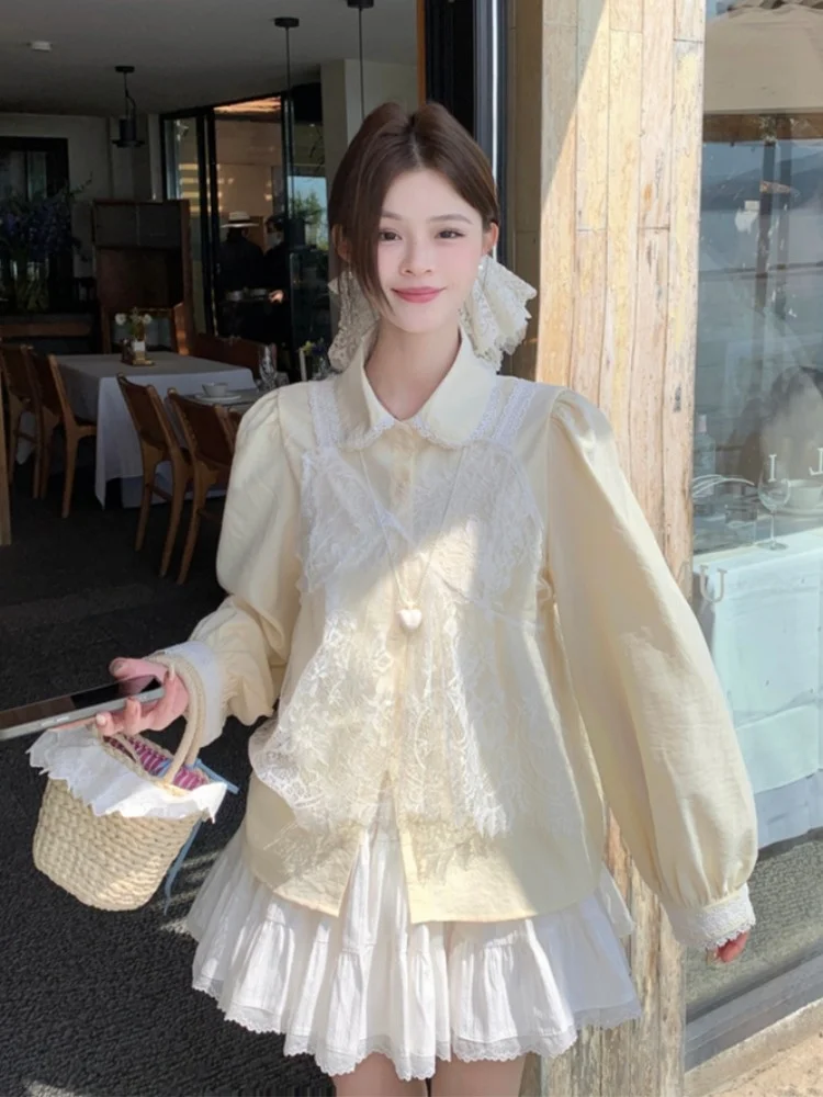 Французская кружевная блузка с тяжелой вышивкой, желтая, весенняя, новый дизайн, милая, с длинным рукавом, женская, высокое качество, модная
Французская кружевная блузка с тяжелой вышивкой, желтая, весенняя, новый дизайн, милая, с длинным рукавом, женская, высокое качество, модная