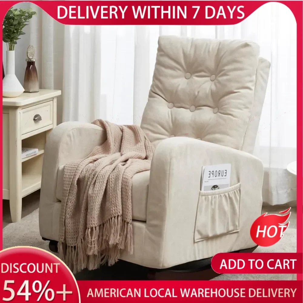 High Back Rocking Chair,Linen Fabric Single Sofa Chair with Side Pocket,Rocker Chair,Padded Armchair,Living Room,Office,Beige
High Back Rocking Chair,Linen Fabric Single Sofa Chair with Side Pocket,Rocker Chair,Padded Armchair,Living Room,Office,Beige
