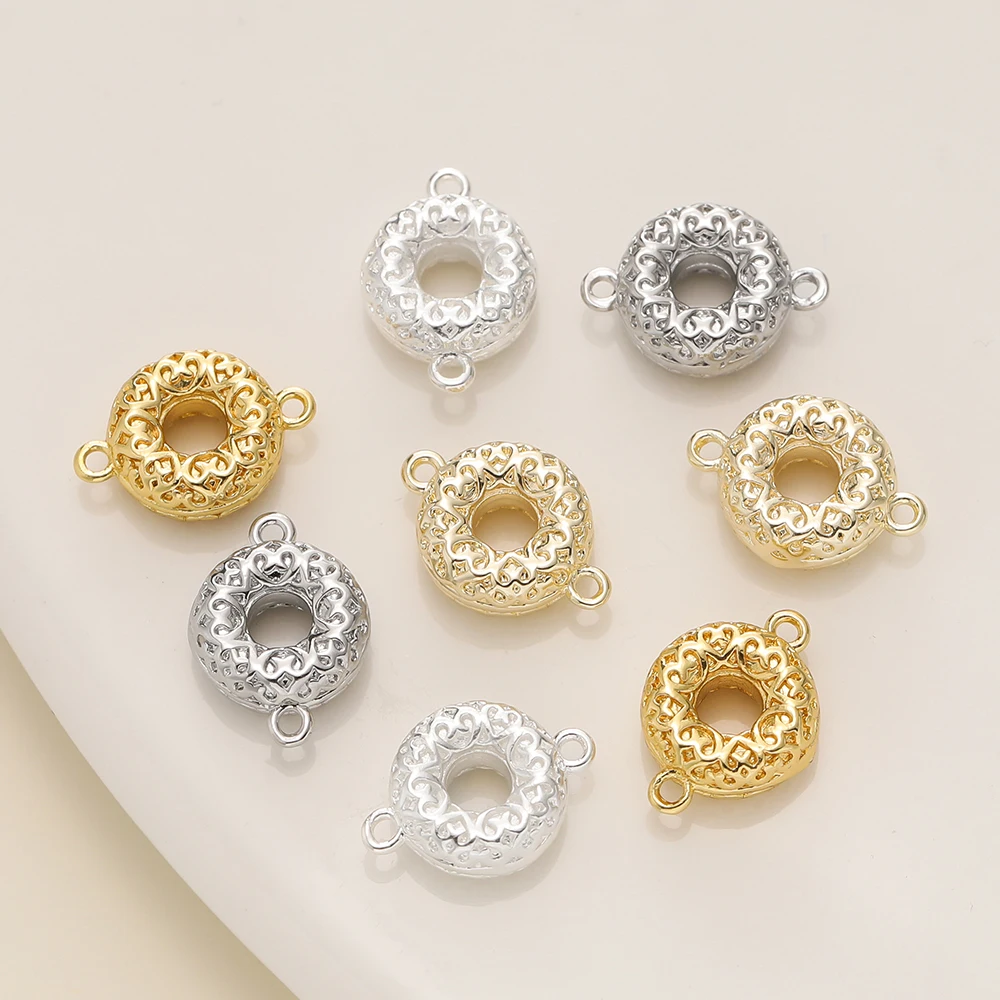 2Pcs/Pack 14/18K Gold Color Plated Double Ring Doughnut Pendants for Necklace Bracelets Jewelry Making Supplies Accessories
2Pcs/Pack 14/18K Gold Color Plated Double Ring Doughnut Pendants for Necklace Bracelets Jewelry Making Supplies Accessories