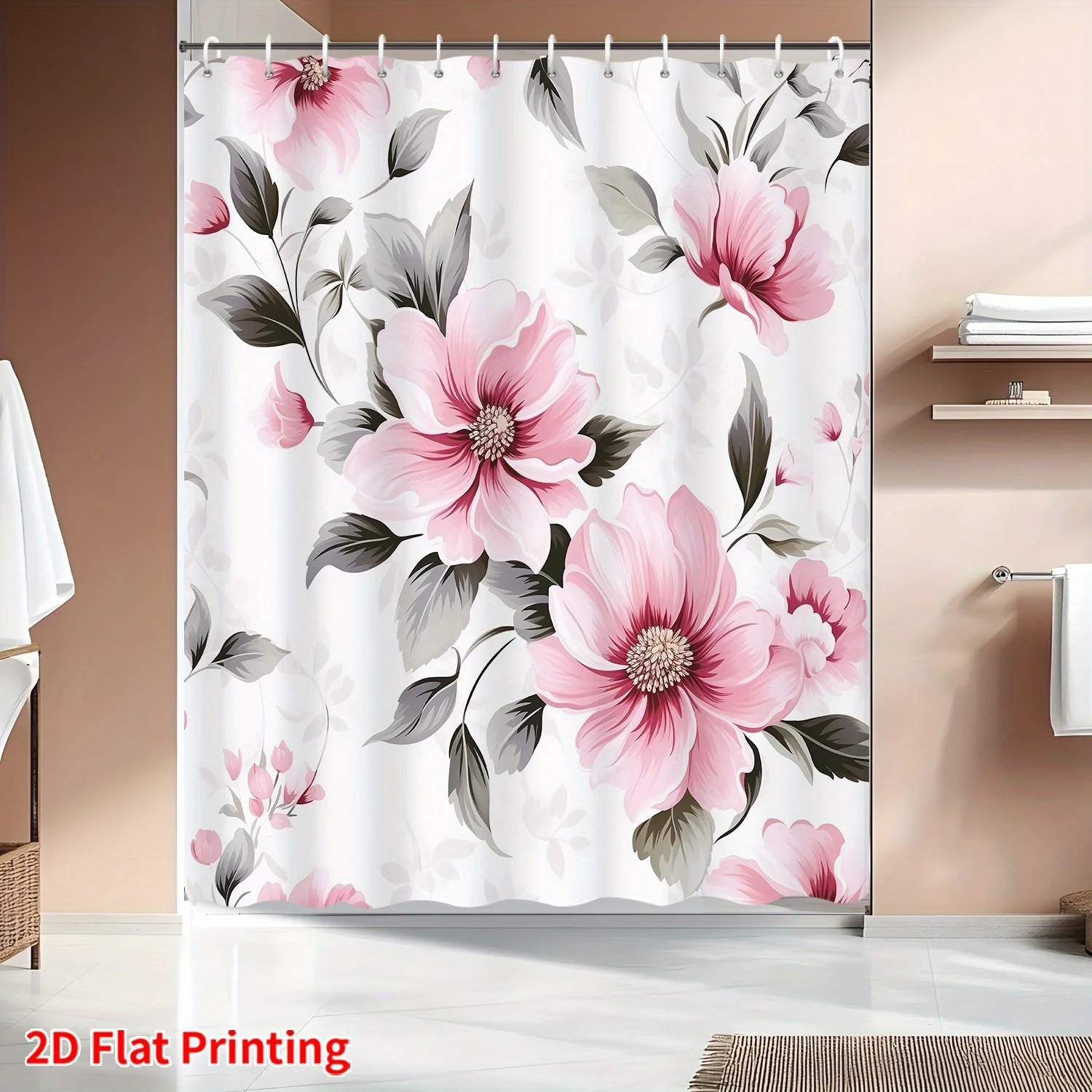 Pink Magnolia Flower Shower Curtain, Large Floral Print, Elegant Botanical Art, Waterproof Bathroom Decor, Polyester Fabric with
Pink Magnolia Flower Shower Curtain, Large Floral Print, Elegant Botanical Art, Waterproof Bathroom Decor, Polyester Fabric with