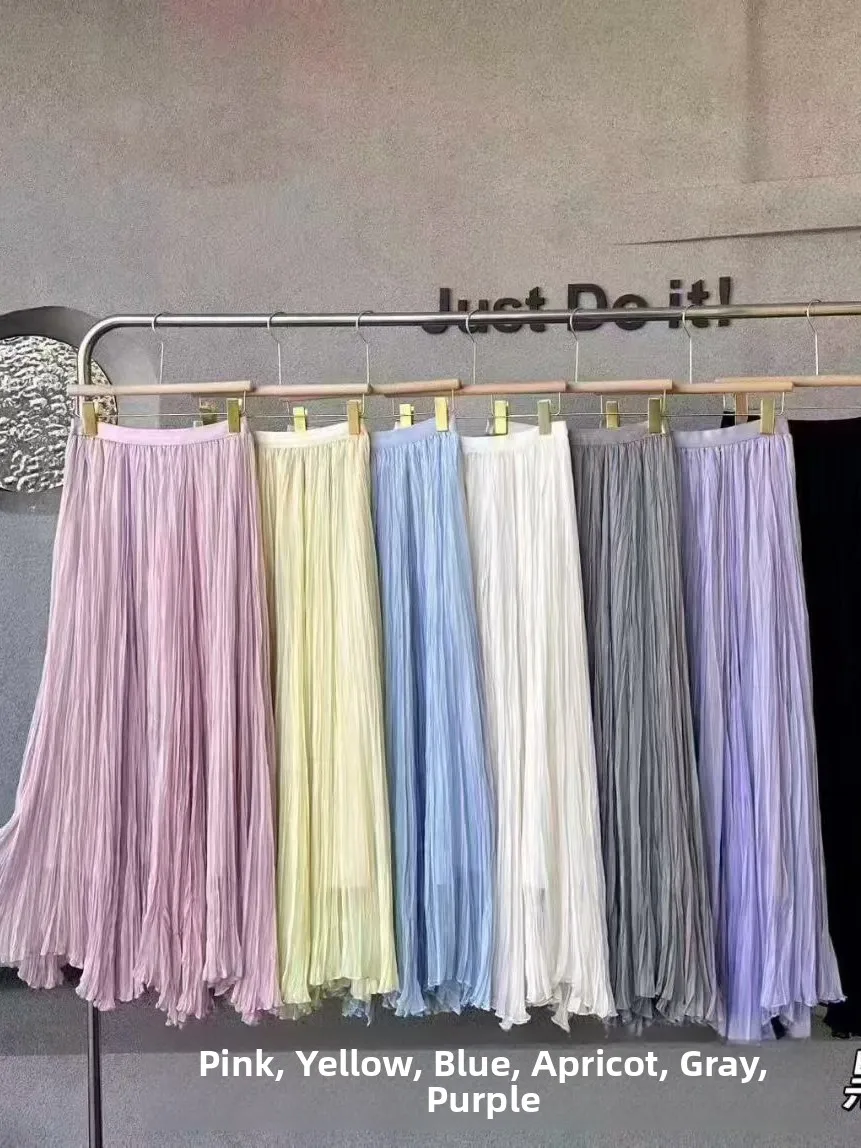 Spring Summer New A-Line Midi Skirt Women's plus Size High Waist Fairy Style Korean Fashion Pleated Draping Long Skirt
Spring Summer New A-Line Midi Skirt Women's plus Size High Waist Fairy Style Korean Fashion Pleated Draping Long Skirt