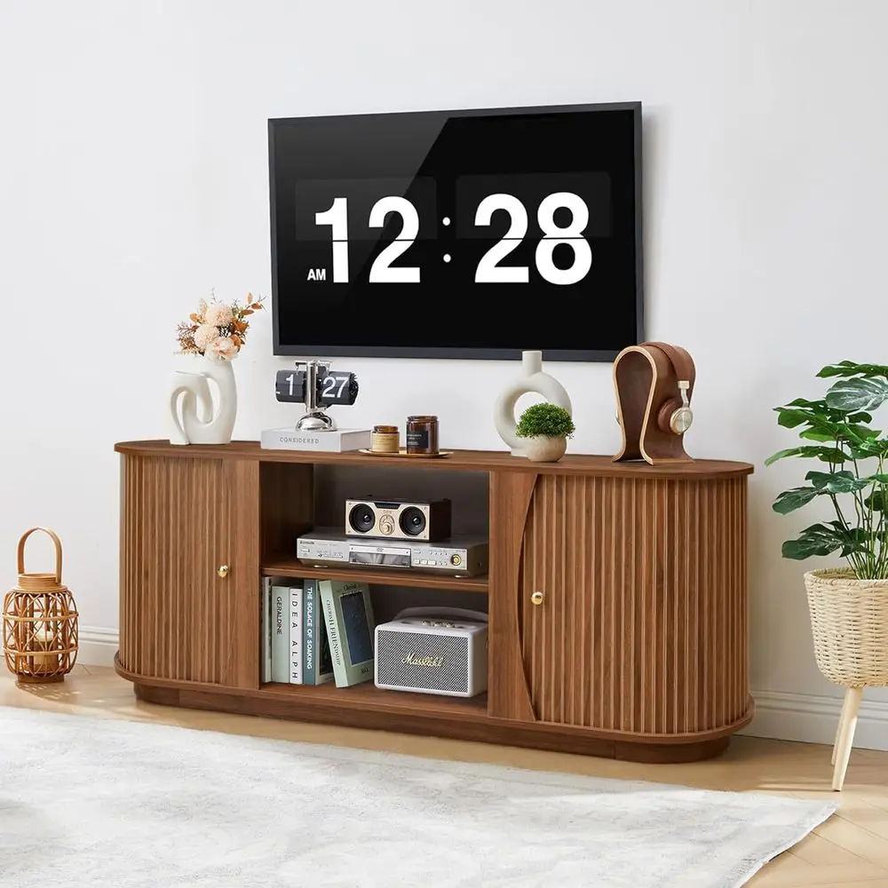 63 to 70 Century Style TV Stand with Storage and Adjustable Shelves, Brown Entertainment Center for Living Room
63 to 70 Century Style TV Stand with Storage and Adjustable Shelves, Brown Entertainment Center for Living Room