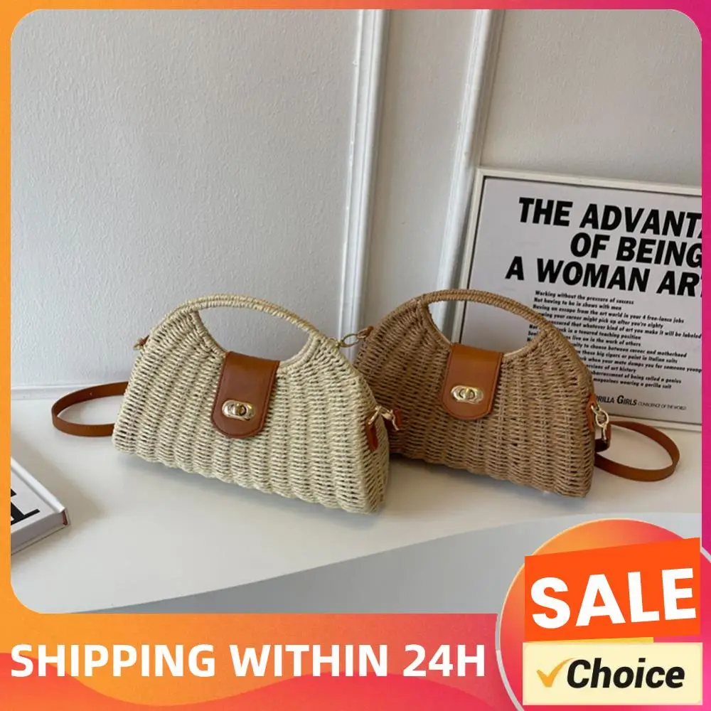 Women Messenger Bags Woven Shell Summer Top-Handle Bags Handmade Fashion Holiday Casual Simple Elegant Lady Straw Bag
Women Messenger Bags Woven Shell Summer Top-Handle Bags Handmade Fashion Holiday Casual Simple Elegant Lady Straw Bag