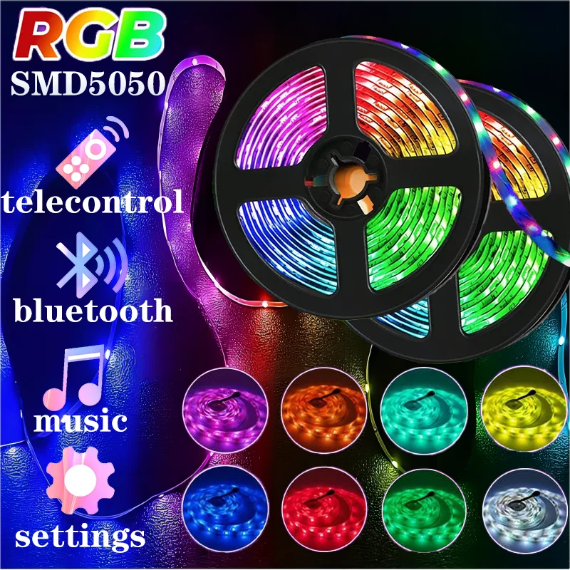RGB LED Strip Lights 5050 Bluetooth APP IR Remote Control USB 1M 2M 3M 4M 5M 10M 15M 20M Festival Deco Backlight For Home
RGB LED Strip Lights 5050 Bluetooth APP IR Remote Control USB 1M 2M 3M 4M 5M 10M 15M 20M Festival Deco Backlight For Home