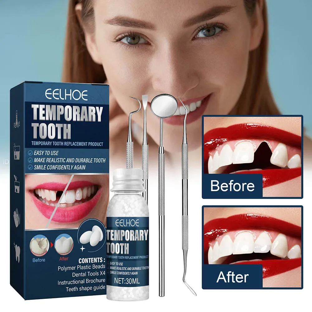Sdotter New 30ml Teeth Repair Kit Temporary Solid Tooth Hole Repair Materials Practical Unisex Adults with 4 Dental Tools Tooth
Sdotter New 30ml Teeth Repair Kit Temporary Solid Tooth Hole Repair Materials Practical Unisex Adults with 4 Dental Tools Tooth