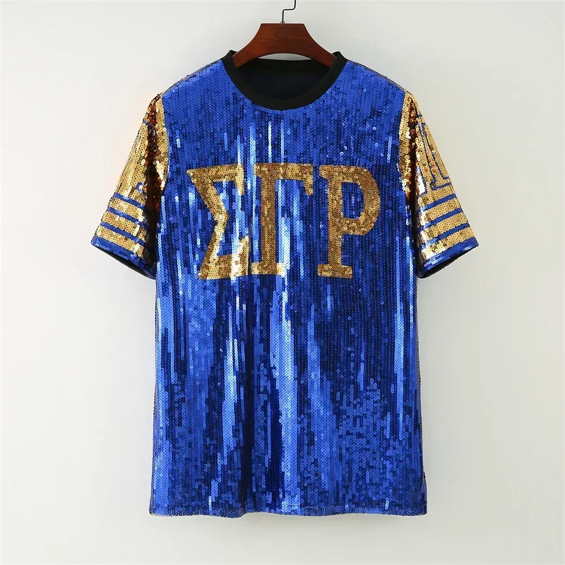 Summer New Letter Streetwear Striped Patchwork Color Sequined Short Sleeve T-Shirt Round Neck Loose Hip Hop Women's Tops
Summer New Letter Streetwear Striped Patchwork Color Sequined Short Sleeve T-Shirt Round Neck Loose Hip Hop Women's Tops
