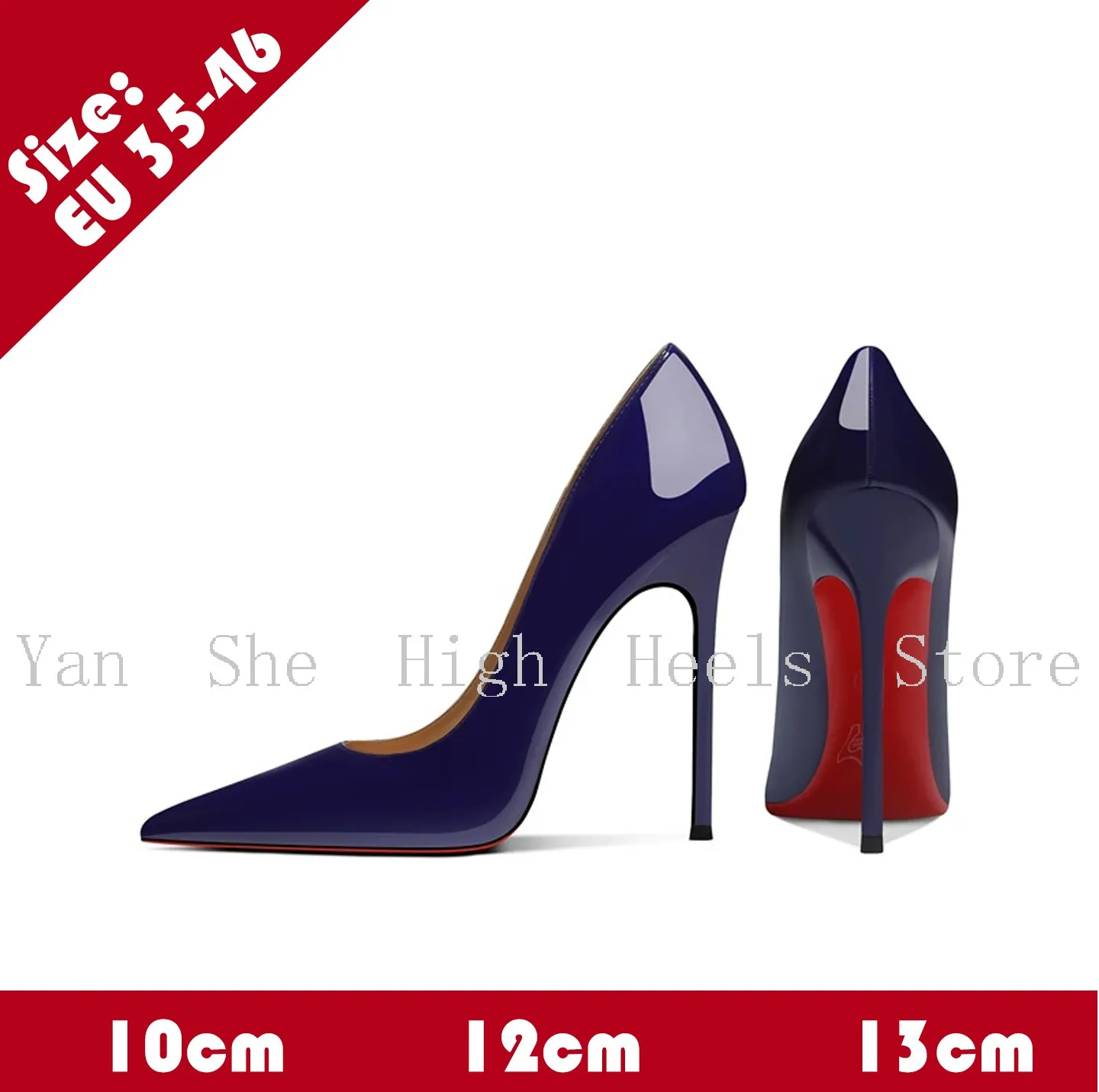 Elegant blue single shoes, 13cm red-soled high heels, pointed-toe stiletto single shoes, sexy high heels for parties and wedding
Elegant blue single shoes, 13cm red-soled high heels, pointed-toe stiletto single shoes, sexy high heels for parties and wedding