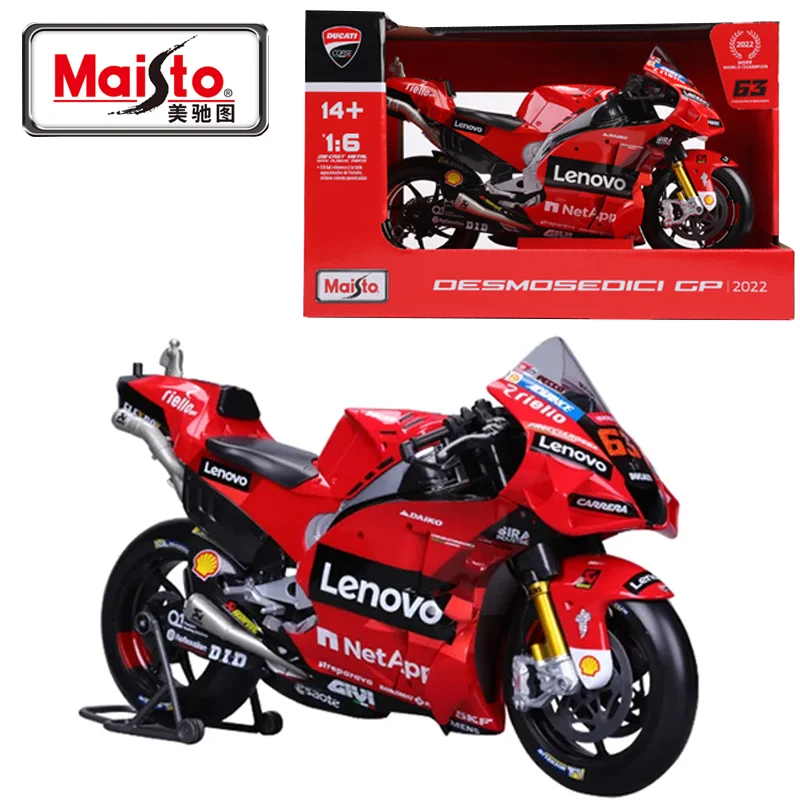 Maisto 1:6 2022 Ducati Lenovo Team Motorcycle NO.63 Racing Car Simulation Alloy Car Model Franceeco Bagnaia Toys Kids Cars Gifts
Maisto 1:6 2022 Ducati Lenovo Team Motorcycle NO.63 Racing Car Simulation Alloy Car Model Franceeco Bagnaia Toys Kids Cars Gifts