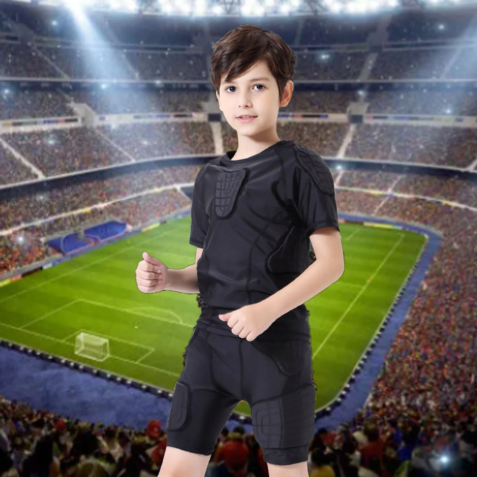 Youth Padded Compression Shirt Short Sleeve Chest Rib Protector Gear for Football Rugby Basketball - Kids Boys Compression Shirt
Youth Padded Compression Shirt Short Sleeve Chest Rib Protector Gear for Football Rugby Basketball - Kids Boys Compression Shirt