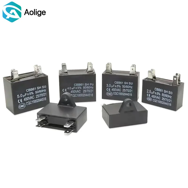 Air Conditioner Fan Capacitor CBB61, 1.2/1.5/2/2.5/3/3.5/4/4.5/5/6UF, 450V Start Capacitor
Air Conditioner Fan Capacitor CBB61, 1.2/1.5/2/2.5/3/3.5/4/4.5/5/6UF, 450V Start Capacitor