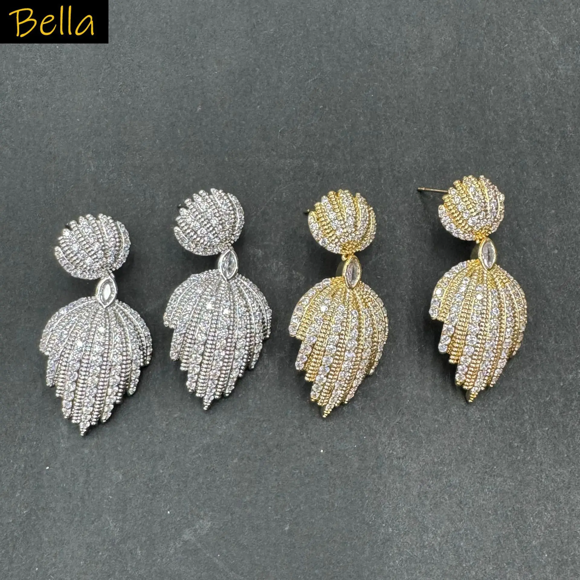 shiny zircon earrings for women elegant luxury jewelry gala event wedding party gold silver color leaf mermaid tail earrings
shiny zircon earrings for women elegant luxury jewelry gala event wedding party gold silver color leaf mermaid tail earrings