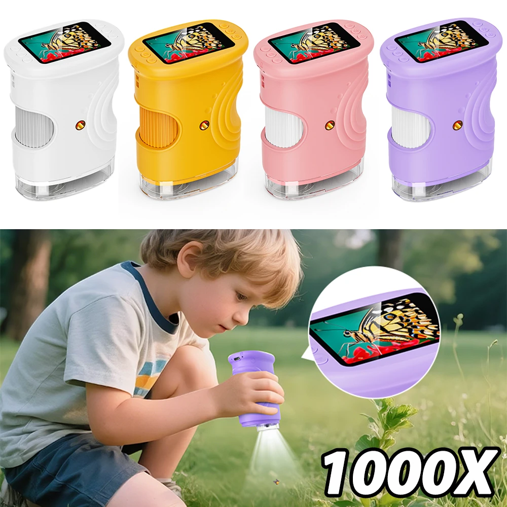 1000X Handheld Microscope for Kids 2.0" Screen Rechargeable Mini Pocket Digital Microscopes Portable Edu Gift Children Students
1000X Handheld Microscope for Kids 2.0" Screen Rechargeable Mini Pocket Digital Microscopes Portable Edu Gift Children Students