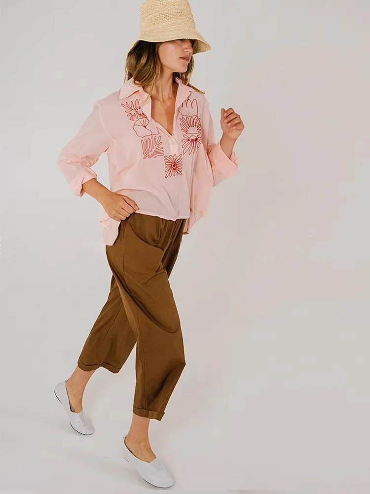 Retro Countryside Style Women's Pullover Shirt Embroidered Cotton Loose Fit Spring 2026 Breathable Comfortable Long Sleeve
Retro Countryside Style Women's Pullover Shirt Embroidered Cotton Loose Fit Spring 2026 Breathable Comfortable Long Sleeve